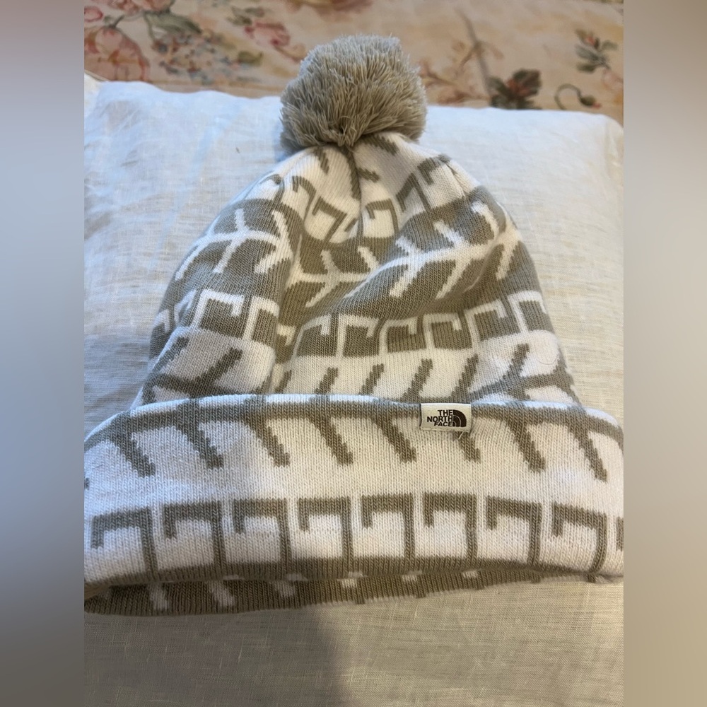 The North Face Tan and Cream beanie